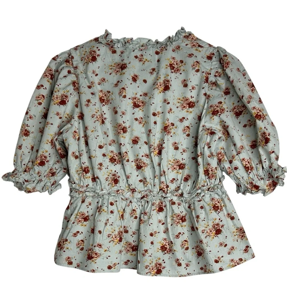 Hyacinth  Tuckernuck  Soft Floral  Women's  Peplum Romantic SZ  XS  Bohemian